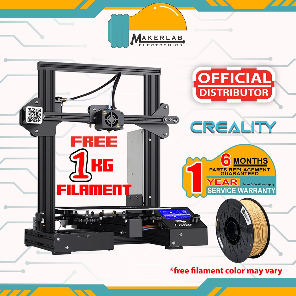 [ready stock]Creality Ender 3 3D Printer Fully Open Source with Resume