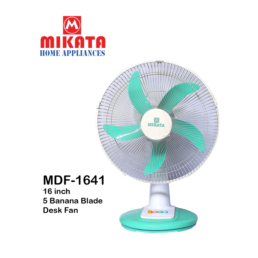 Mikata Desk Fan 16 inches 5 Banana Blade MDF1641 Energy Saving Silent