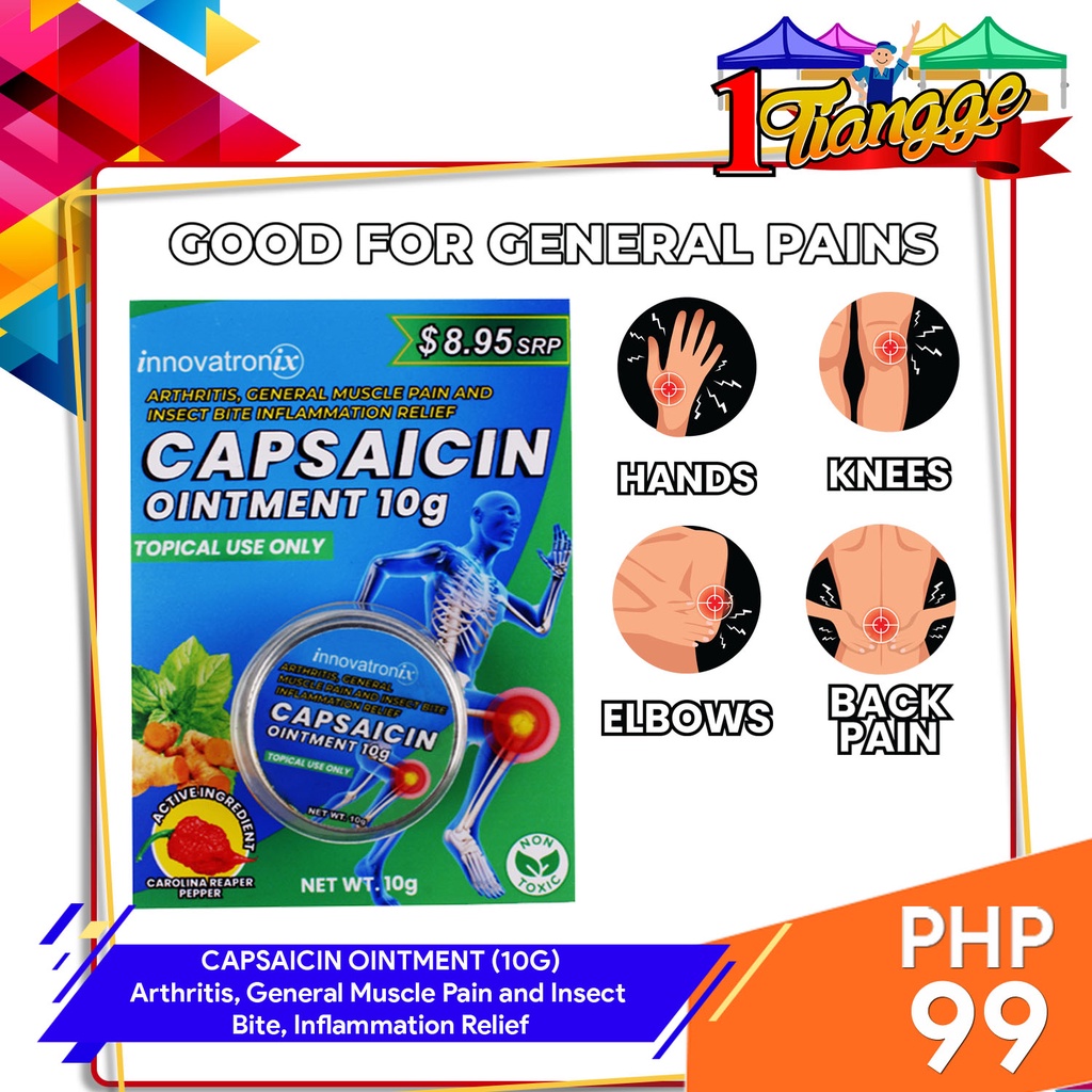 1Tiangge Innovatronix Capsaicin Ointment 10g General Muscles Pain,Gout