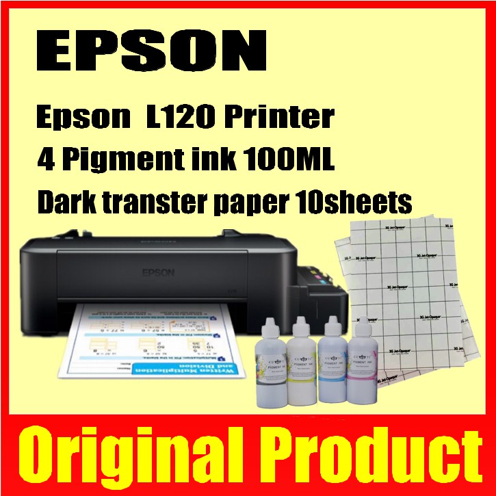 EPSON L120 Printer with pigment ink and Dark transfer papers Shopee Philippines