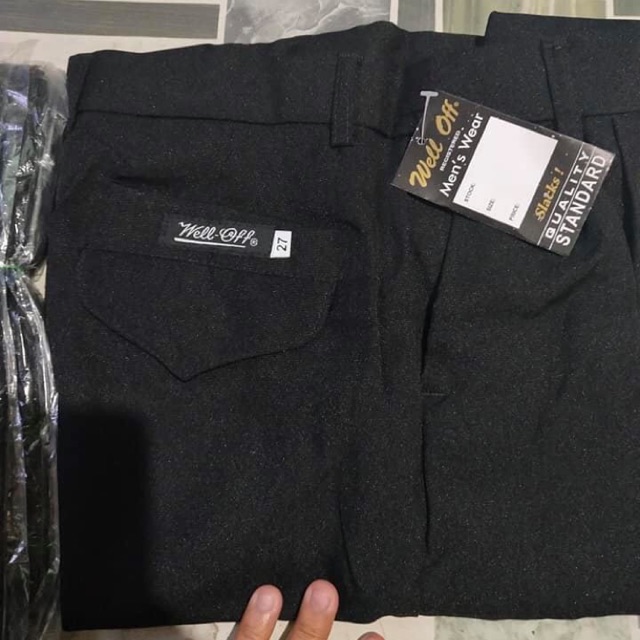 Well Off Black Slacks For Men Shopee Philippines