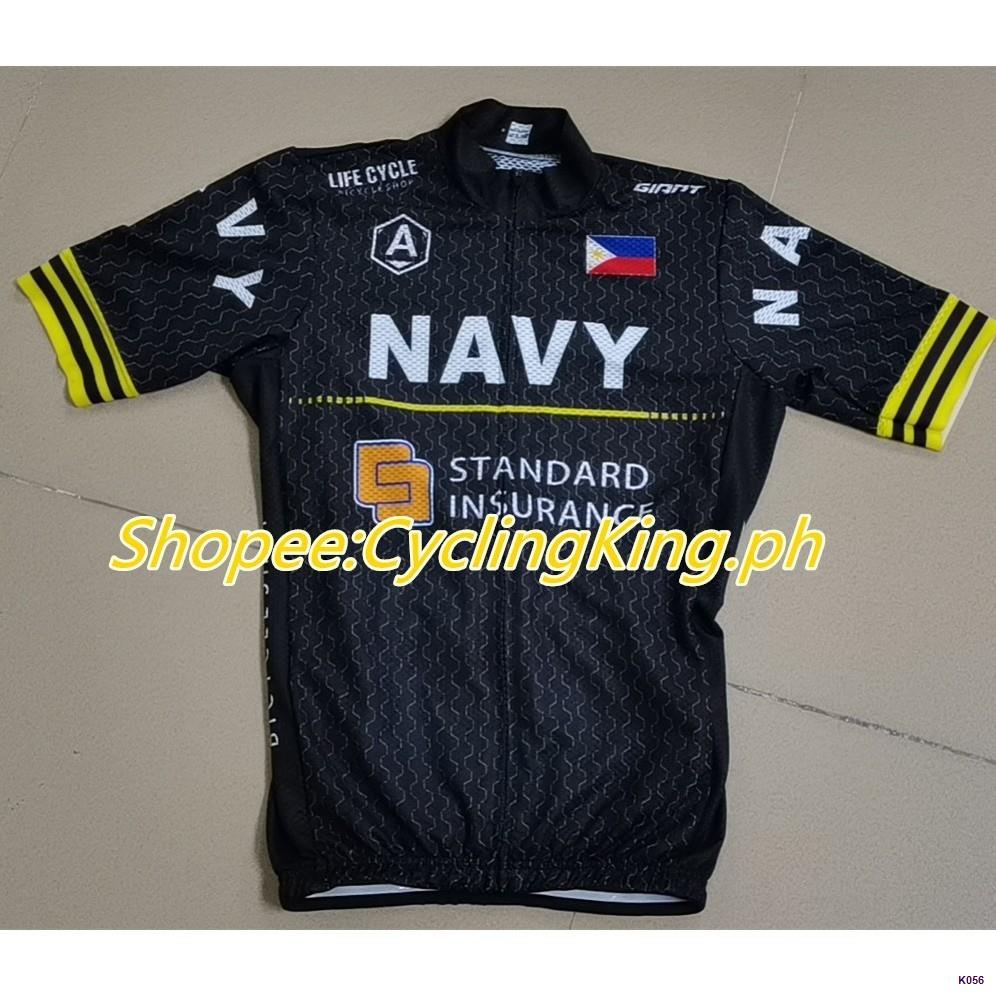 ◘  Navy Cycling Jersey Set Powerband Black Bibset 20D Gel Pad