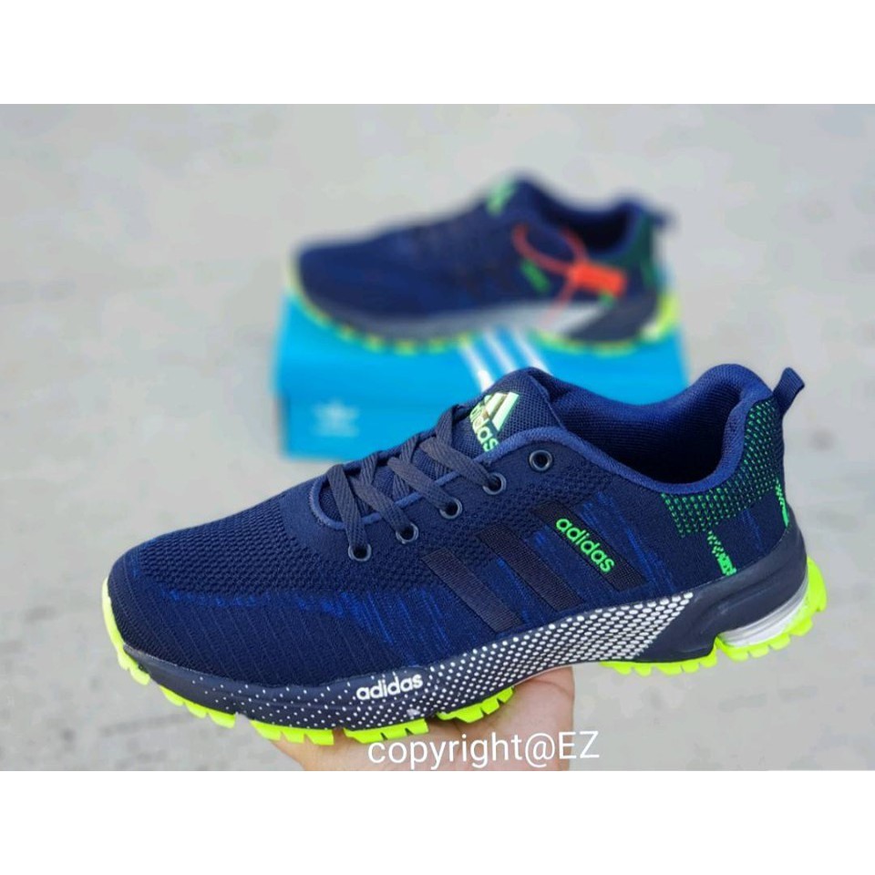 adidas blue and lime green shoes