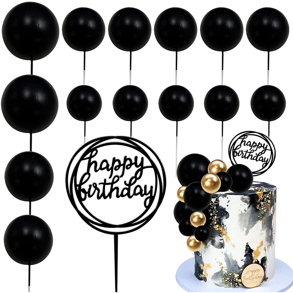 10pcs Multi-colored Cake Topper Foam Ball Birthday Cake Decoration INS Macaron Color Baking Tools Ornament Accessories
