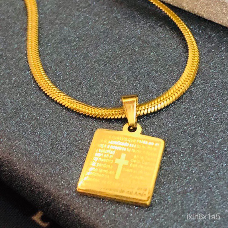 Hot Sale Hot Sale Square Necklace For Women With Cross Square Pendant With Snake Chain Womens Religi Shopee Philippines