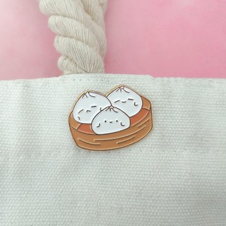 Cartoon Bamboo Steamed Bun Brooch Cute Breakfast Q Version Xiaolongbao Badge All-match Denim Shirt Canvas Accessories Collar Pin Badge Eat Me If You Like #6