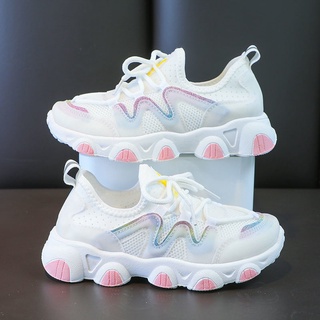 Rubber Shoes for Kids Girl Princess Shoes for Kids Girl Korean Shoes Girls Net Shoes Breathable Shoes Wild Children Running Shoes Spring New Sports Shoes Children's Casual Shoe
