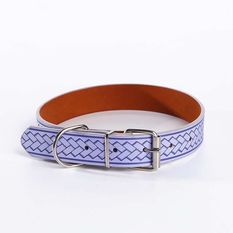 Pet New Creative Meaning Safe Woven Printing Pu Leather Cat and Dog Collar Style Simple Atmosphere / Size Adjustable #6