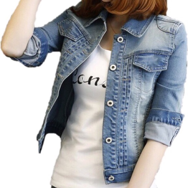 Cropped Denim jacket for women | Shopee Philippines