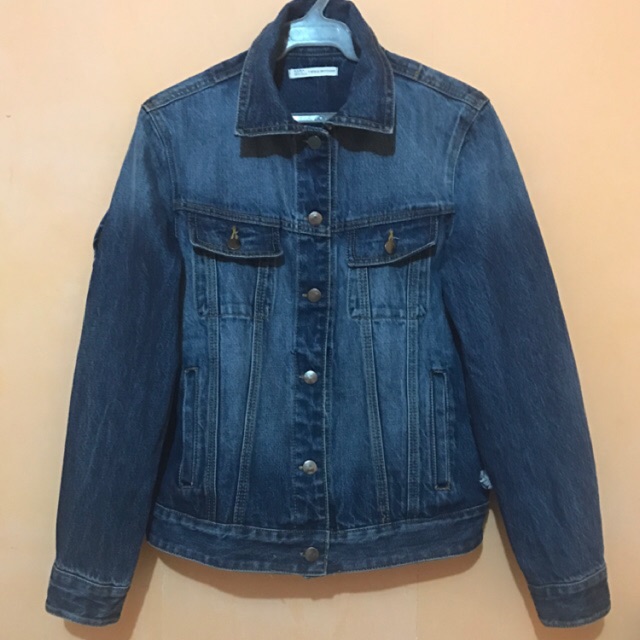 zara ruffle denim jacket