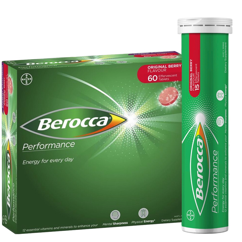 Berocca Performance Original Berry (60 Effervescent Tablets) Shopee