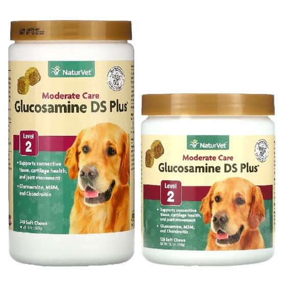 NaturVet, Glucosamine DS Plus, Moderate Care, Level 2, 120 or 240 Soft