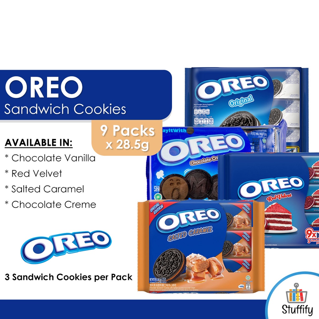 OREO Original Sandwich Cookies 9 Packs x 28.5g (Vanilla Chocolate / Red