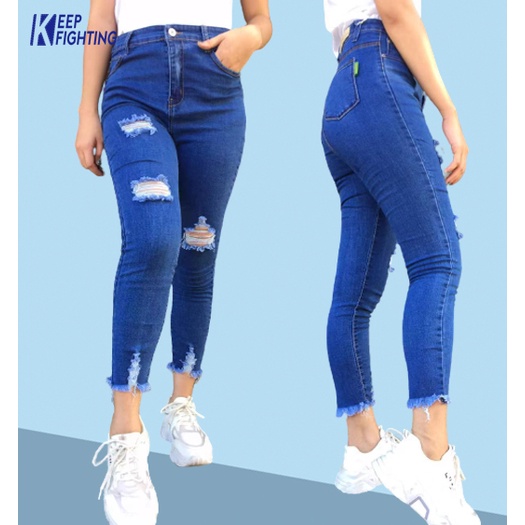 JS High Waist Jeans Raw Hem Jeans 2022 New Style DarkBlue Black Pants ...