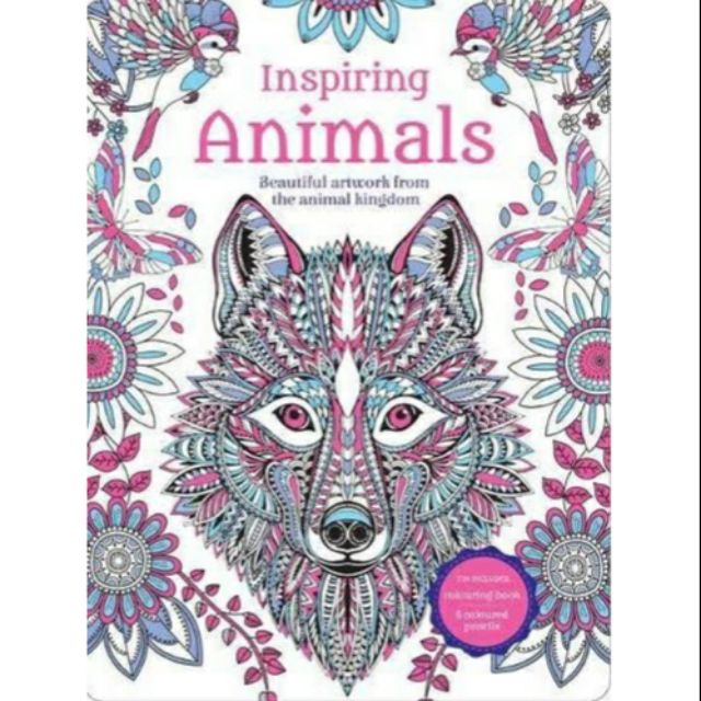 Download Inspiring Animal Adult Coloring Book Tin Version Shopee Philippines