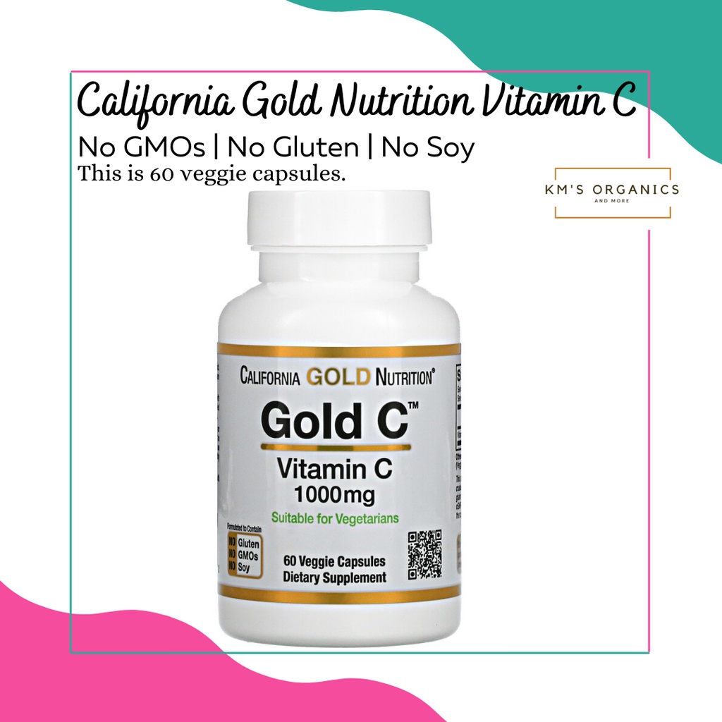 California Gold Nutrition Vitamin C 1,000 mg - 60 Veggie Capsules ...
