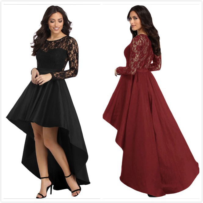 long sleeve satin dress