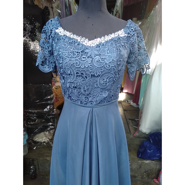 dusty blue gown for principal sponsors