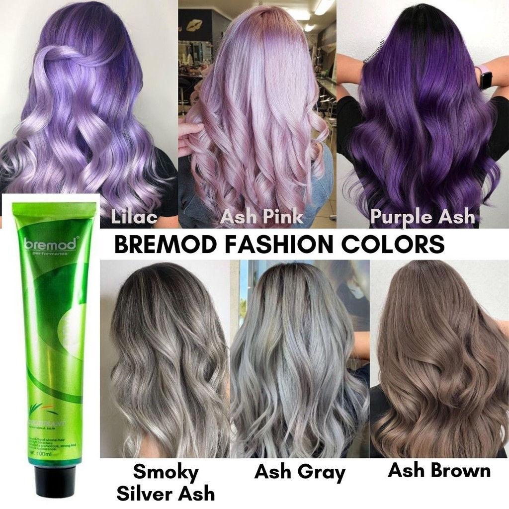 Bremod Hair Color- Silver Ash, Ash Brown, Ash Blond, Pink, Purple,  Chestnut, Grey Blue | Shopee Philippines