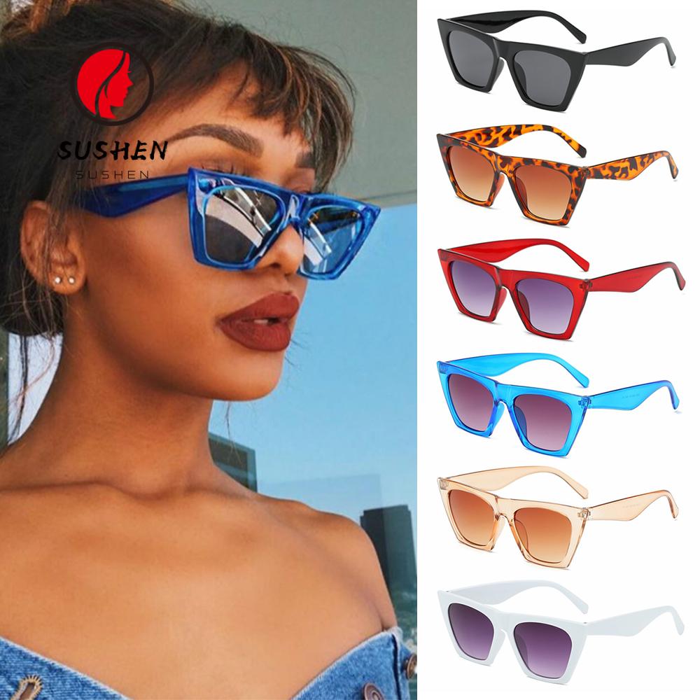 Sushen Summer Sunglasses For Women Streetwear Vintage Shades Sun