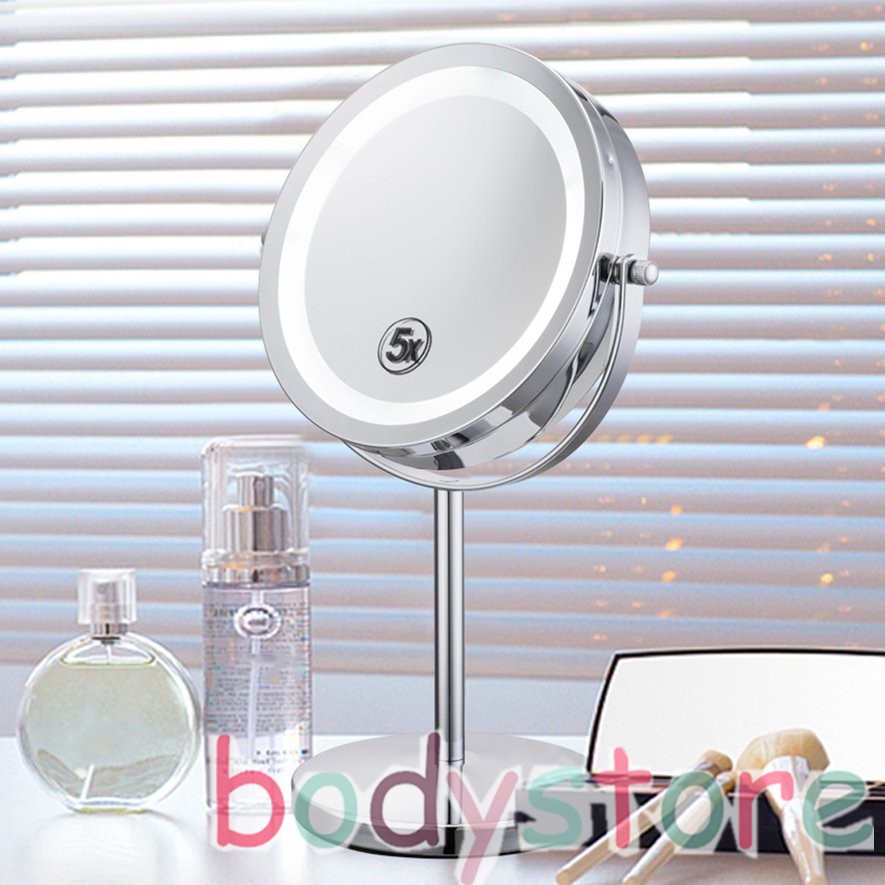 round light up mirror