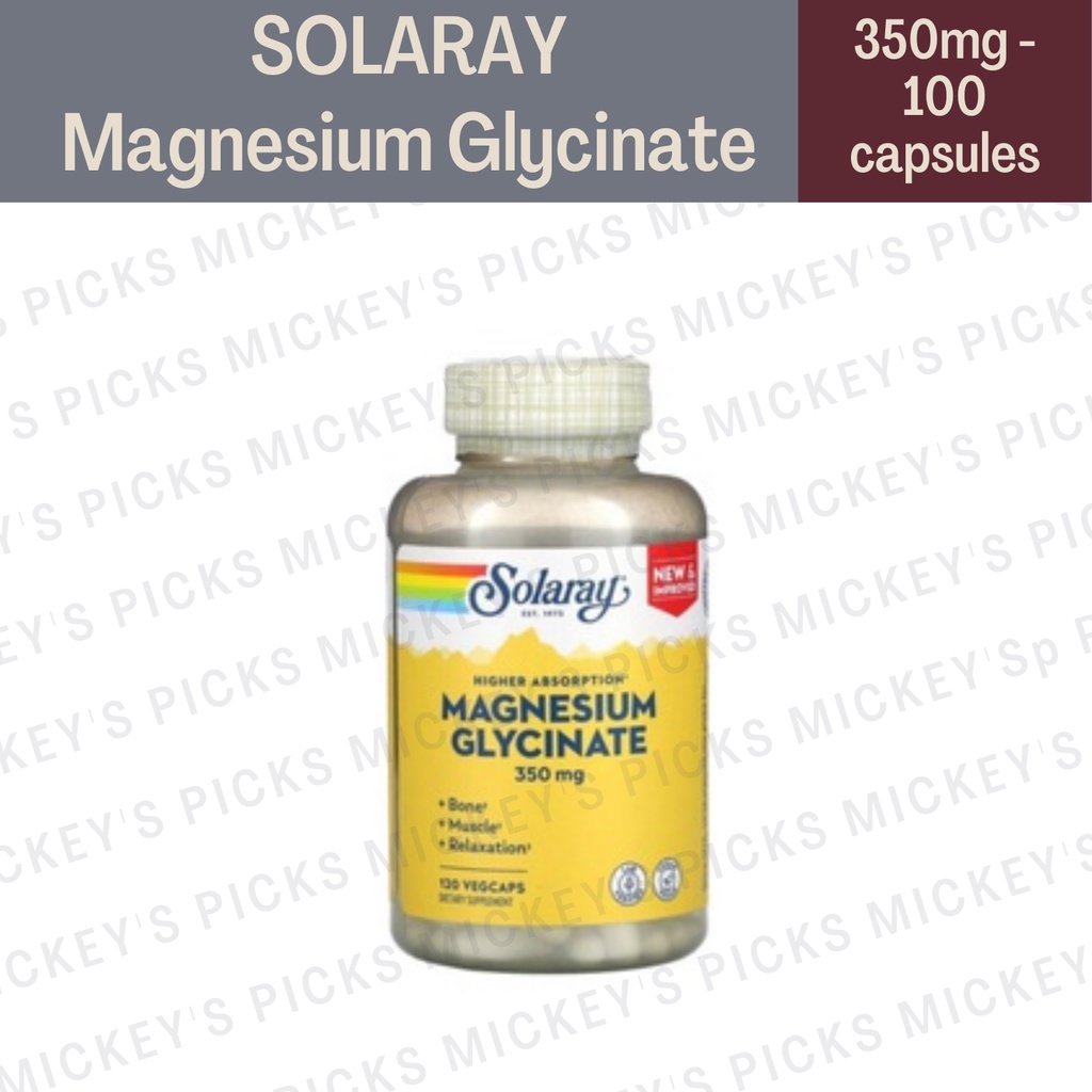 SOLARAY High Absorption Magnesium Glycinate, 350 mg, 120 VegCaps