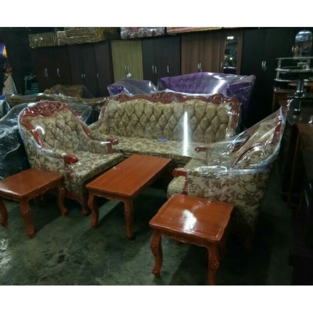 King Louie Sofa With Tables Uratex Foam Shopee Philippines