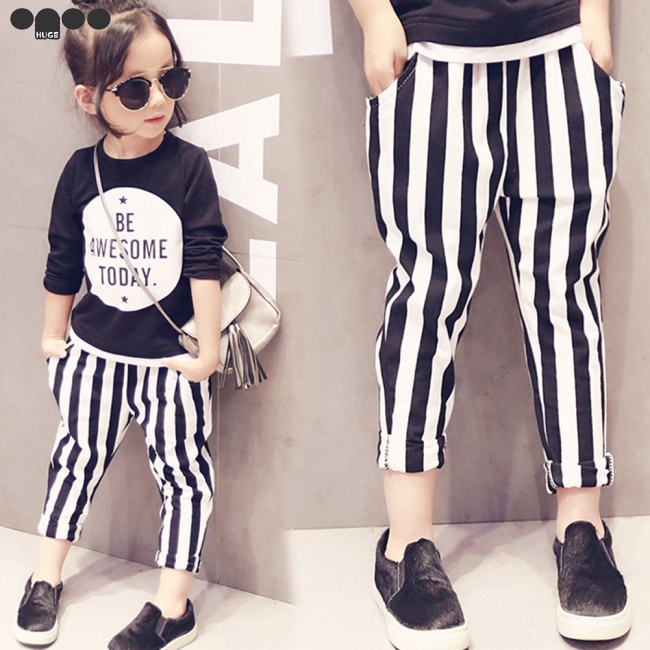 girls striped pants