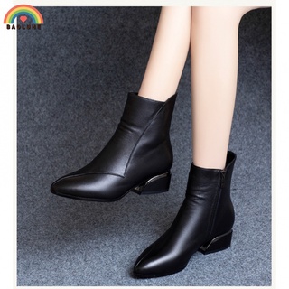 Martin Boots Female Spring and Autumn Winter Womens Shoes Round Head Matte Leather Student Shoes High to Help Retro 