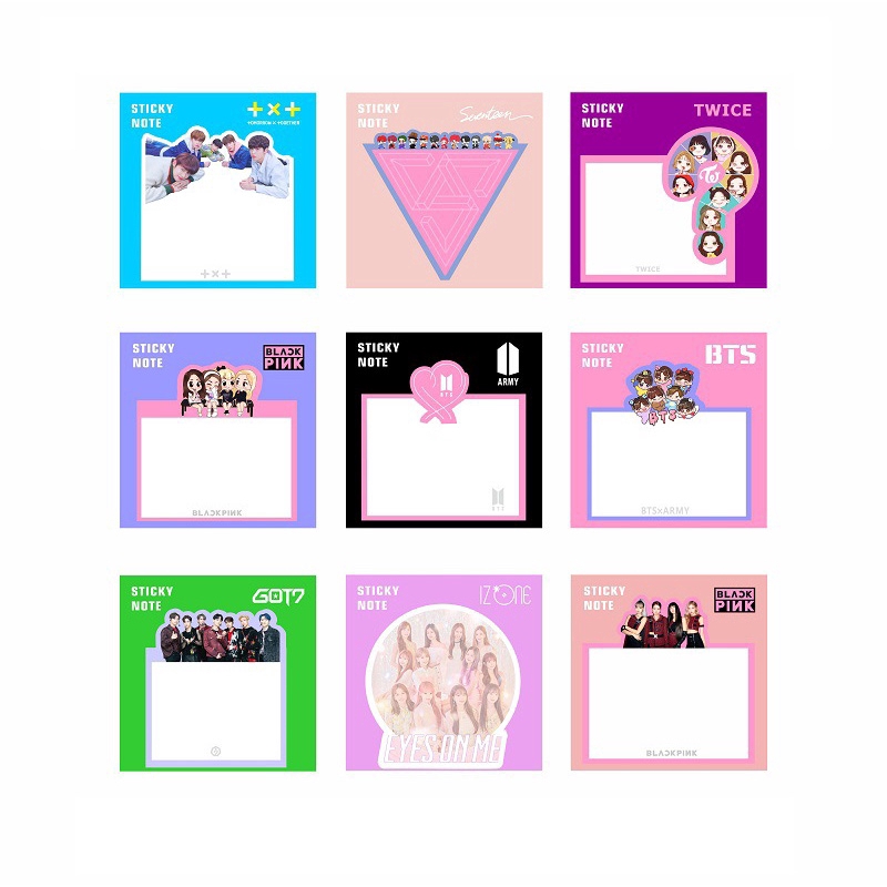 Kpop NCT BLACKPINK Sticky Notes TWICE GOT7 Memo Pad Planner Stickers Bookmark