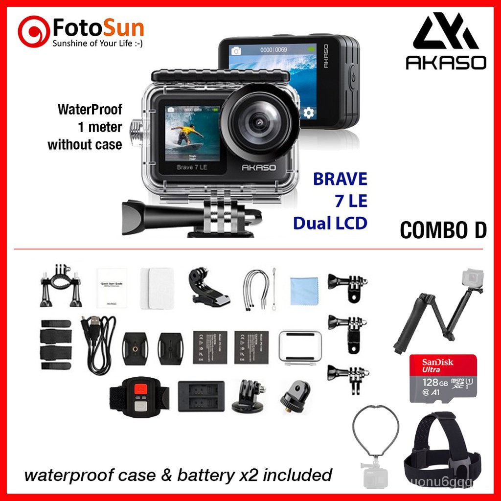 AKASO BRAVE 7LE v2 / BRAVE 7 LE v2 Dual LCD 4K waterproof wifi action