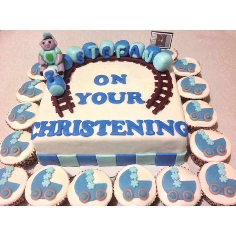 Edible cupcake toppers fondant 12 pcs Christening Birthday Wedding