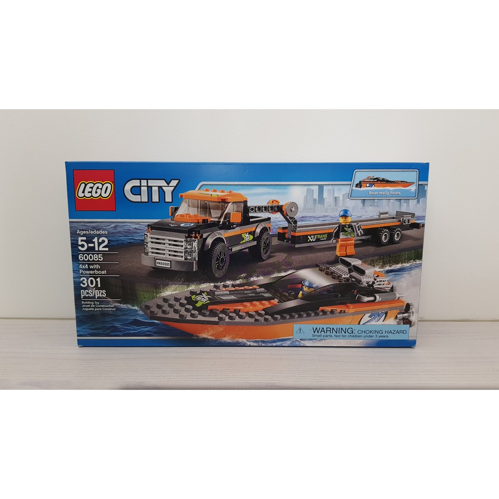 lego city 4x4 with powerboat