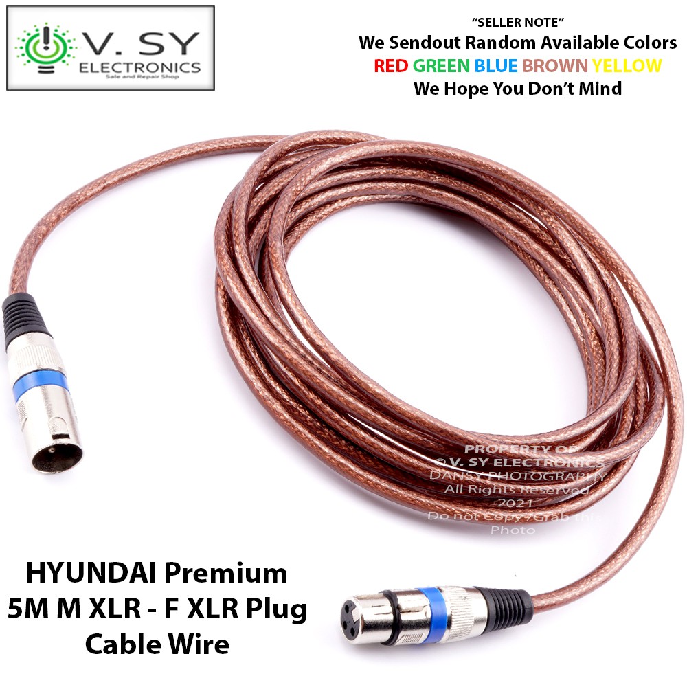 HYUNDAI Trident 5M Male to Female XLR Plug Jack Cable Stereo Mic Audio