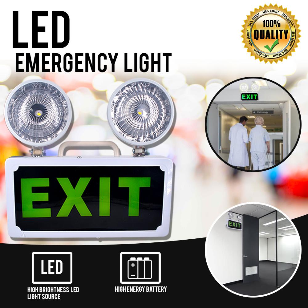 D&AA's Automatic LED Emergency Lights Green Exit Sign & Emergency Light