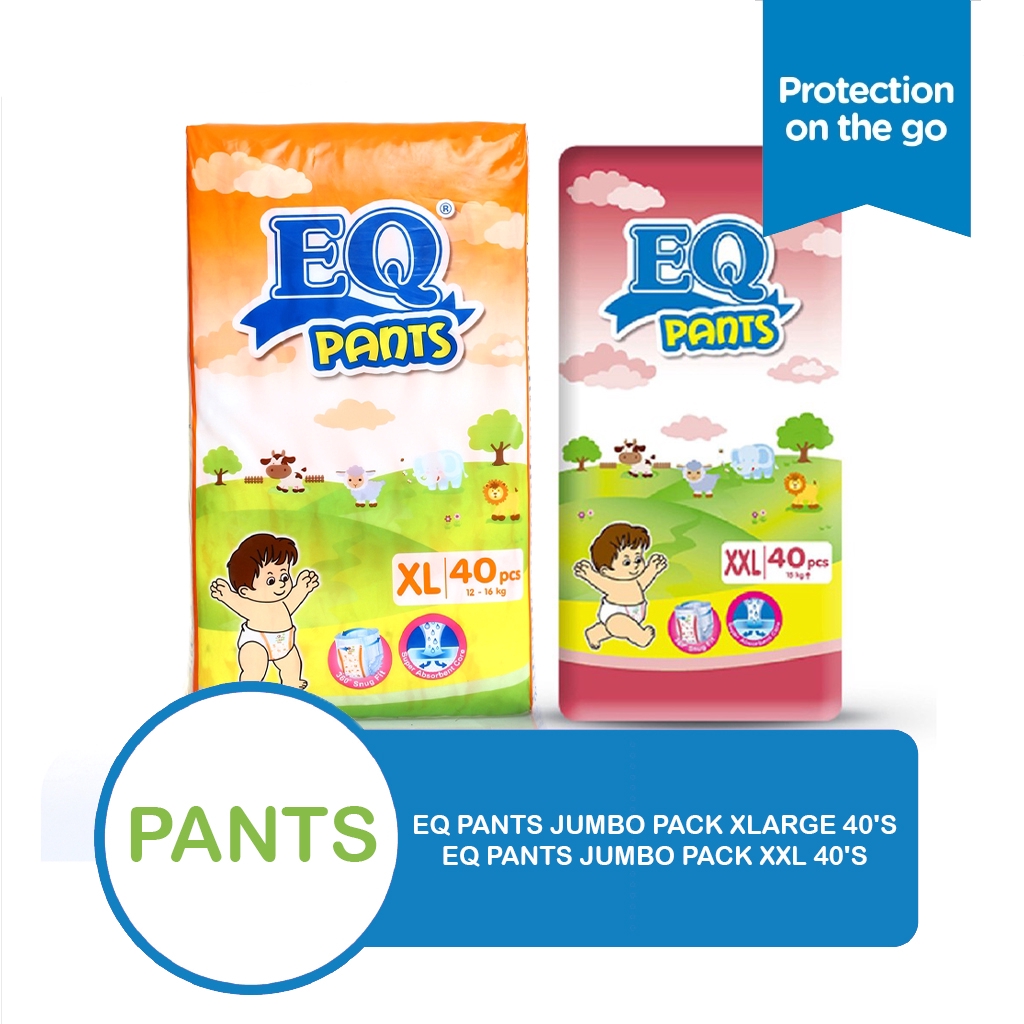 Eq Pants Jumbo Pack Xl 40 S X Eq Pants Jumbo Pack Xxl 40 S Baby Diapers Shopee Philippines