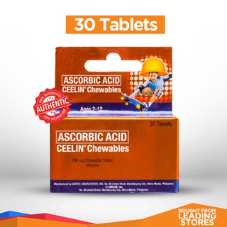 Ceelin Chewables Ascorbic Acid 60 Tablet Ages 2 12 Years Old Shopee Philippines