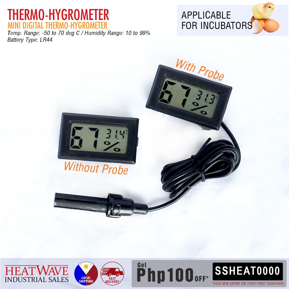 Mini Digital ThermoHygrometer with Probe Shopee Philippines