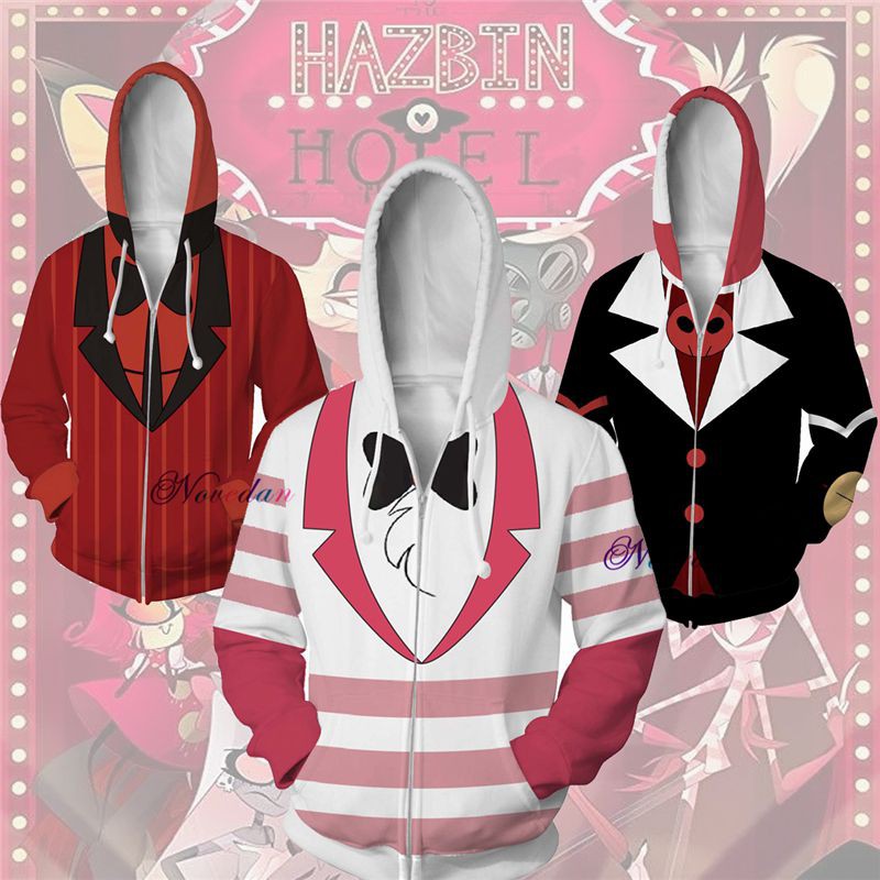 anime hoodie sweatshirt movie tv hazbin hotel cosplay costume jacket men  women