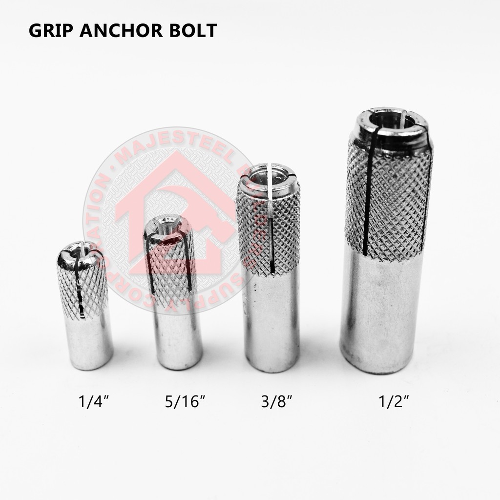 Grip Anchor Bolt 1/4'' 5/6'' 3/8'' 1/2'' (5psc per pack