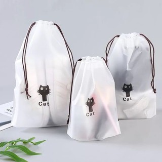 Frosted Travel Drawstring Pouch Waterproof Cosmetic Make Up Dust-Proof Storage Organizer String Bag