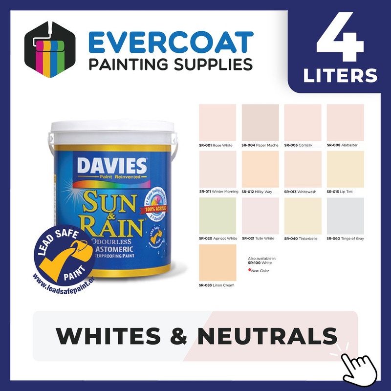 Davies Paints Sun & Rain 4Liters (Whites & Neutrals) Shopee Philippines