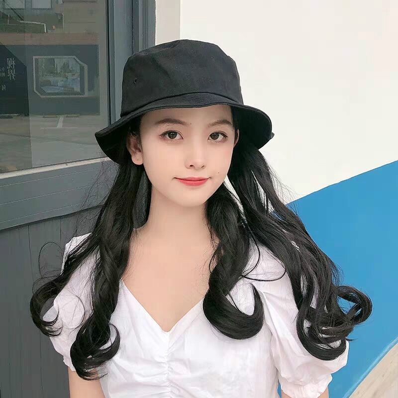 Fashion Women S Wig Wavy Long Curly Hair Wigs With Black Bucket