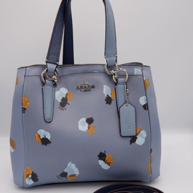 coach light blue tote