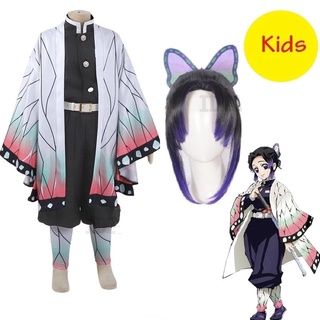 Anime Demon Slayer Kimetsu no Yaiba Kochou Shinobu Cosplay Costume kids ...