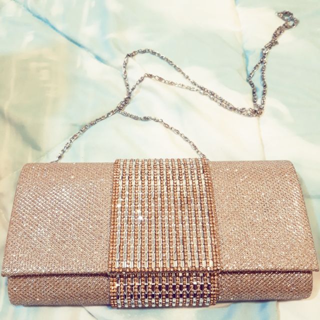 rose gold beaded bag