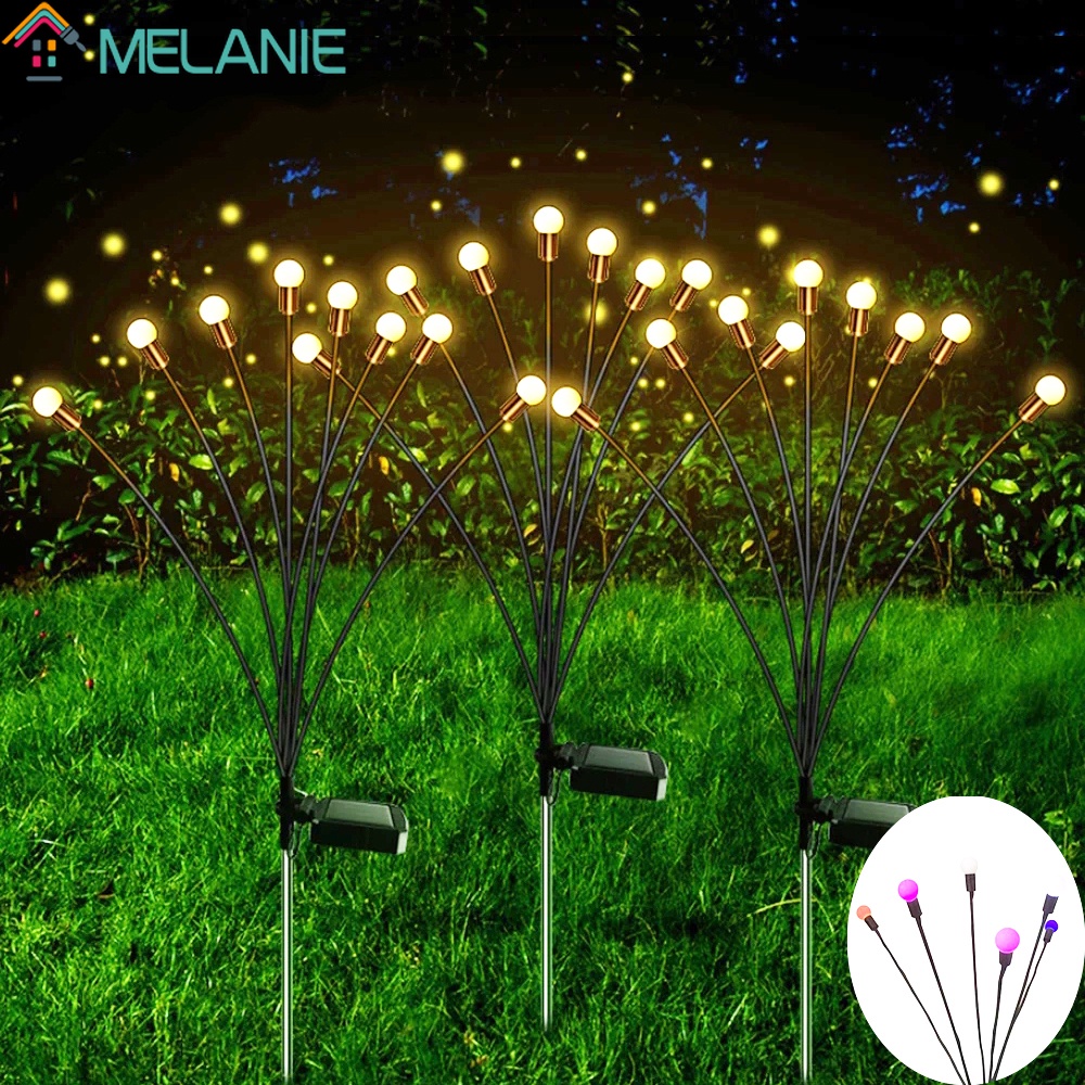 6 LED Solar Garden Lights Firework Firefly Light / Outdoor Waterproof ...