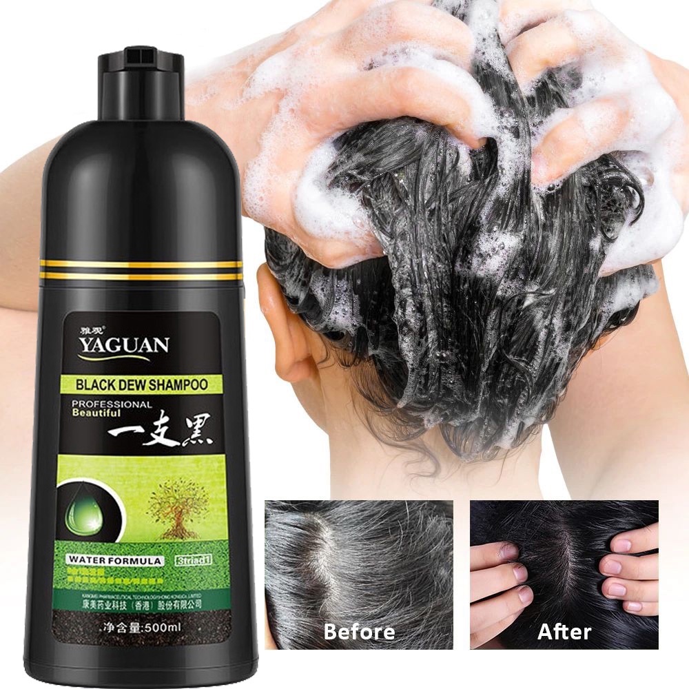 500ml Herbal Hair Dye shampoo household bubble foam hair dye 5 minute quick hair  dye Black Brown | Shopee Philippines