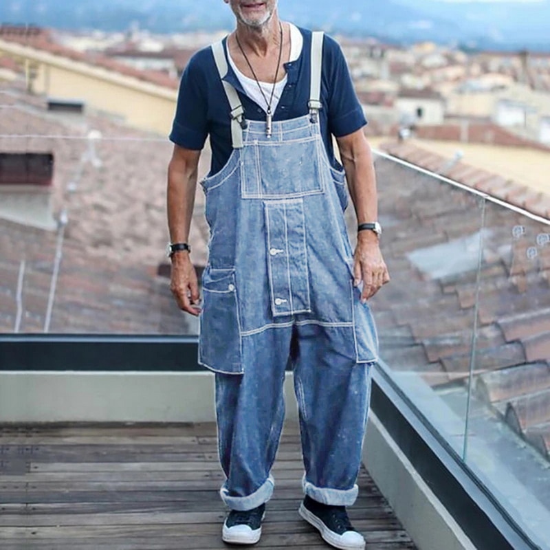 mens blue jean overalls