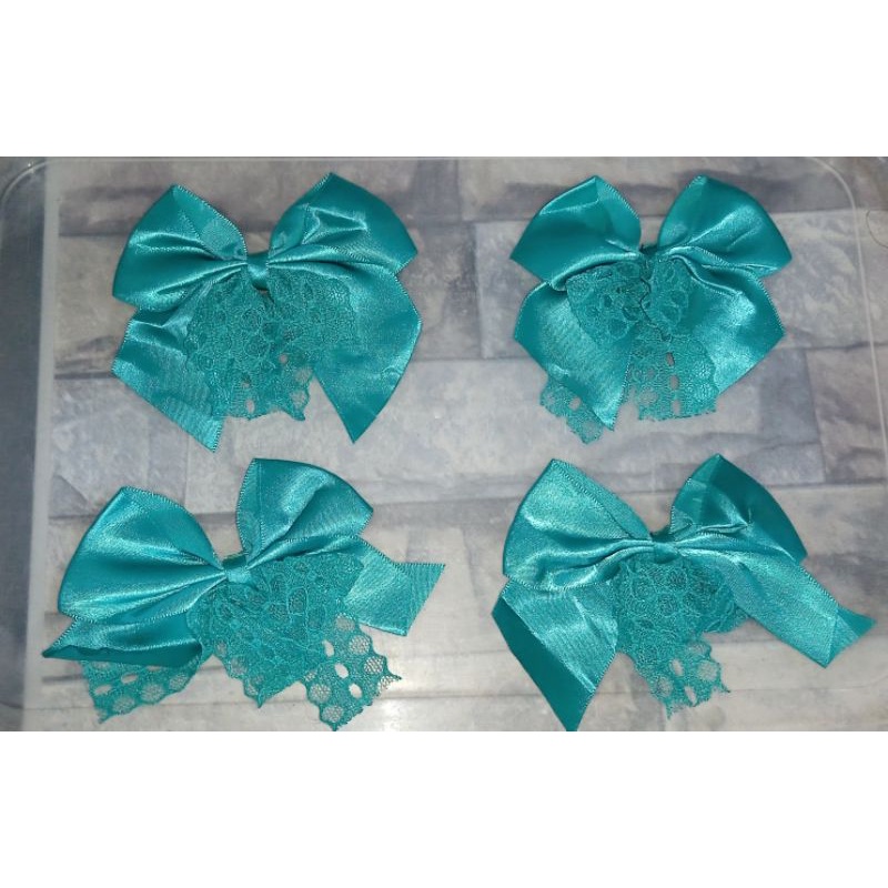 AQUA BLUE BIG RIBBON applique Shopee Philippines
